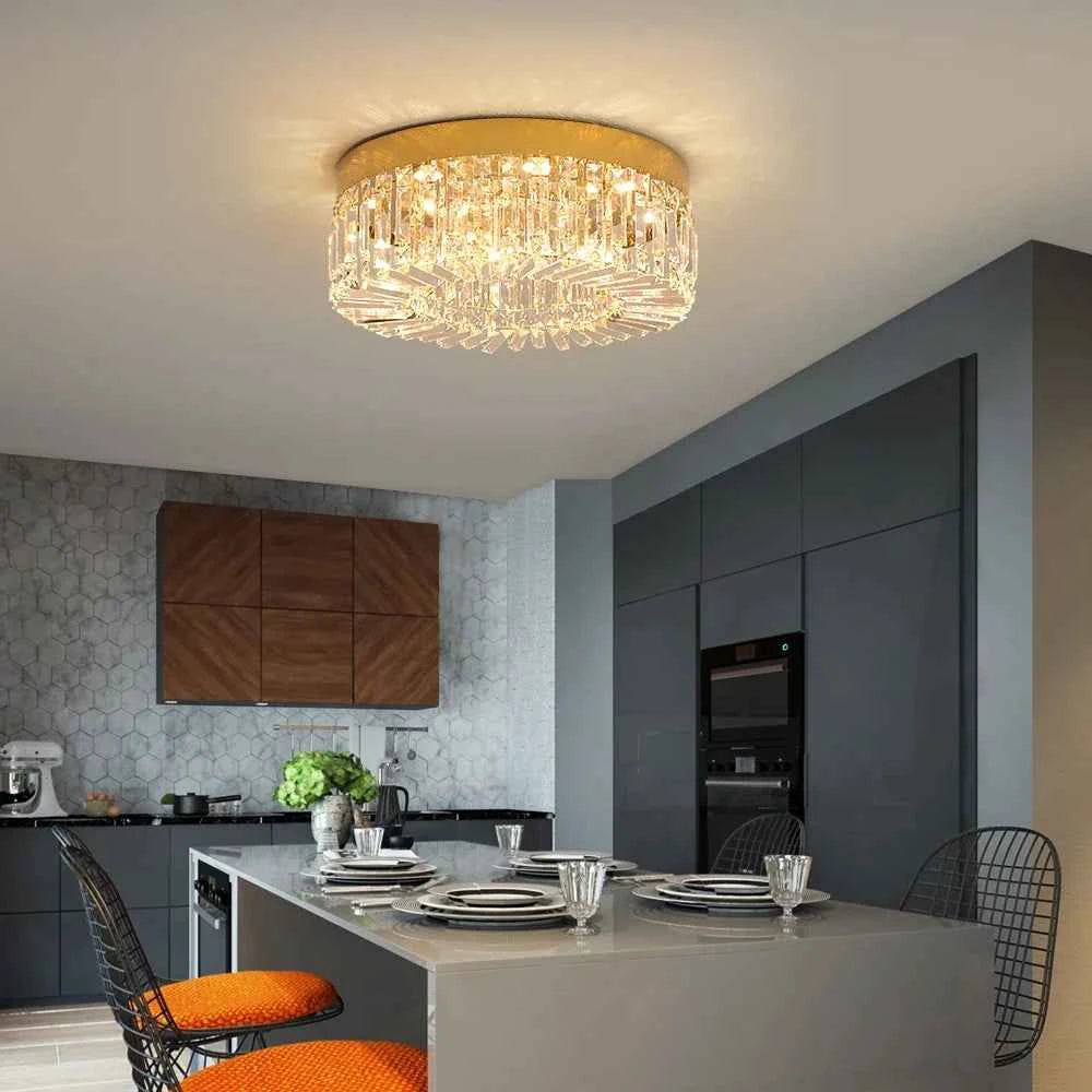 Gold Luxury Crystal Ceiling Lamp.  Modern Chandeliers Decoration. Led Ceiling Lights. Lighting Fixture Diameter 40-50cm