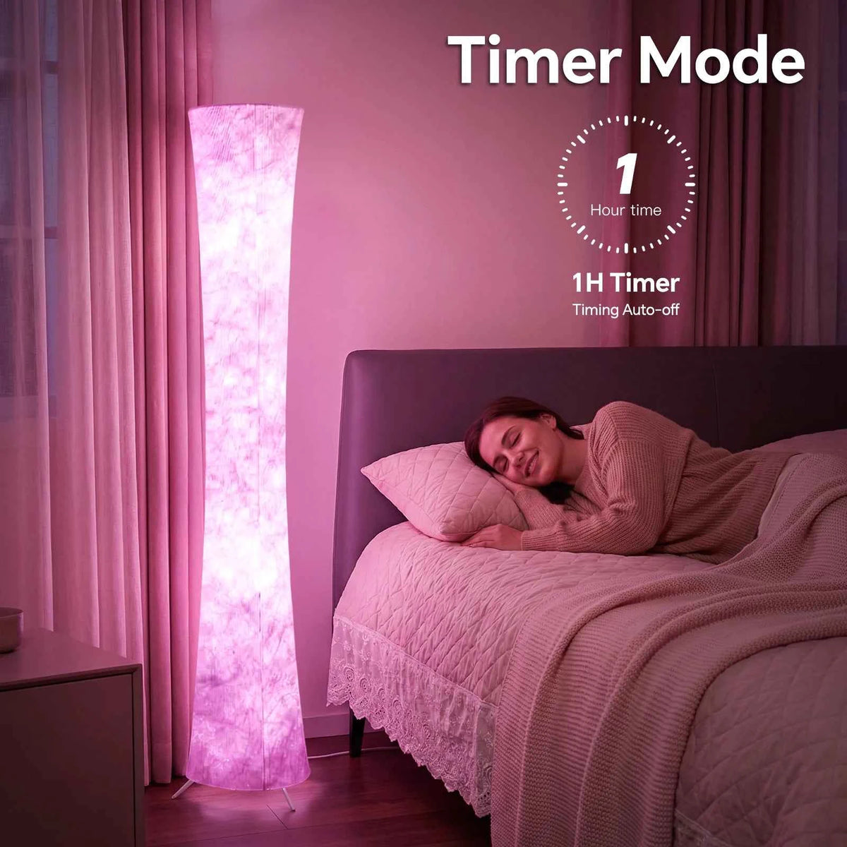 1pc Round Smart Floor Lamp, Modern RGB Corner Lamp with Tyvek Fabric, Music Sync, Remote Control, LED Floor Lamp.