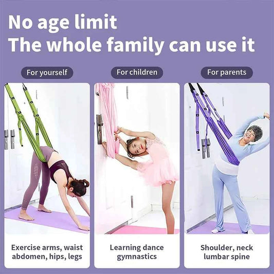 Luxury Purple Aerial Yoga Rope - Soft Fabric+Stable Support, Home Workout Safety, Single Piece