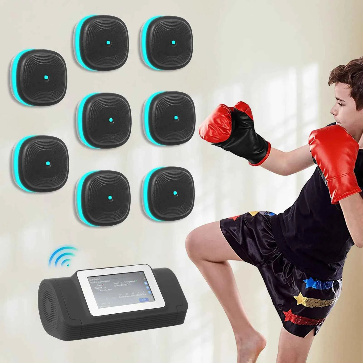 6/8 Music Boxing Machine Split Target Fitness Equipment. Bluetooth Wall Target. Sandbag Agility Reaction. Training for Home