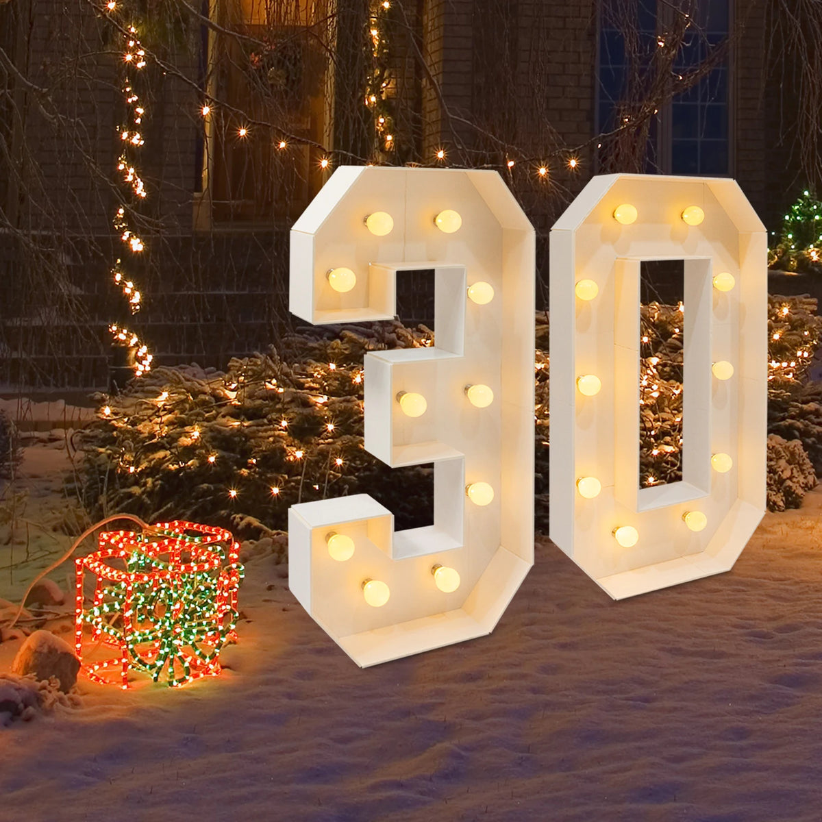30/40/50/60 LED Light Up Numbers. 30th/40th/50th/60th Birthday Party Decoration Light Up Numbers 