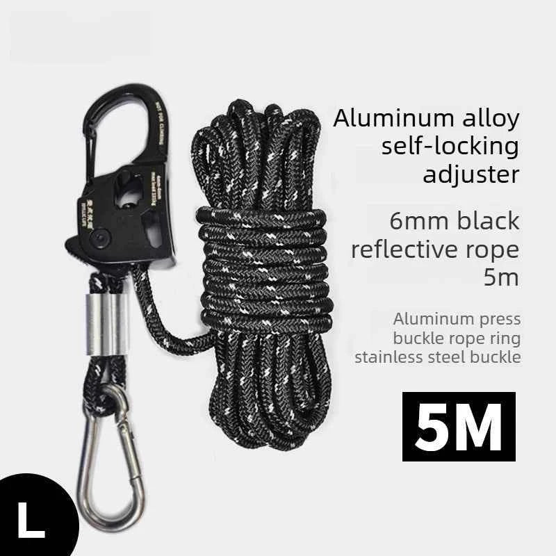1×Aluminum Alloy Tent Rope Tensioner. Stainless Steel. Self Lock Rope Adjuster 2-10mm. Anti-Slip Tarp Tightener. Outdoor Accessories