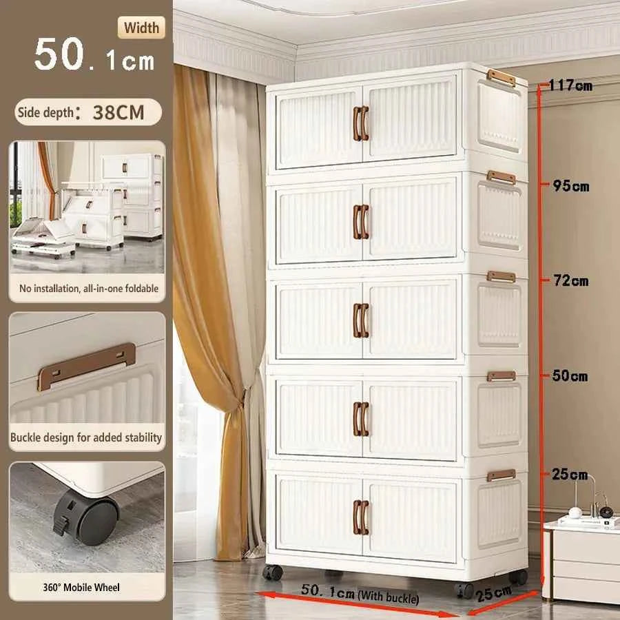 Thickened Home Storage Cabinet .No-Install.  Plastic Cabinet.  Multi-Purpose Organizer