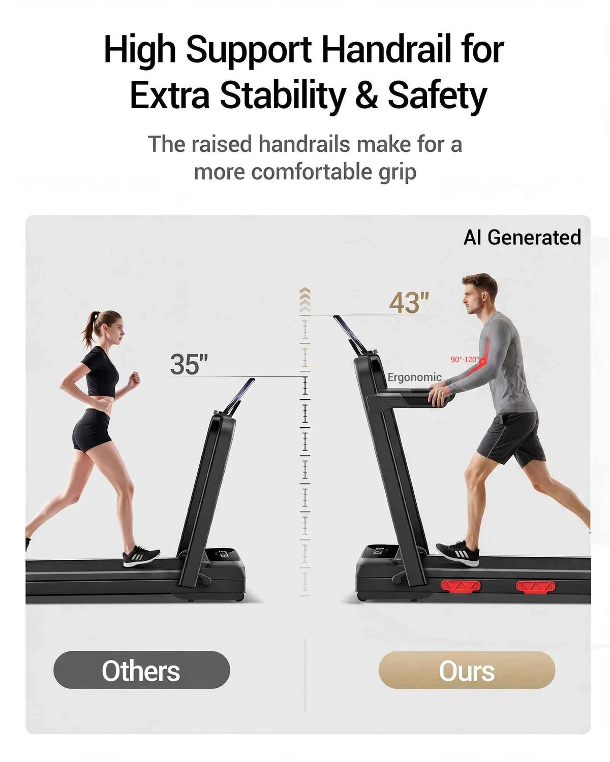 ROBORE  X9F 15% Auto Incline Treadmill, 7.5 MPH Folding Walking Pad with Safety Handle, Quiet Powerful Motor, 12 Speed Levels, 6-Layer Shock Absorption, LED Display Under Desk Treadmill for Home Workout, Walking, Jogging & Ru