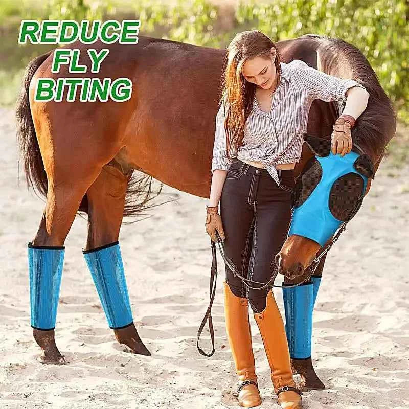 Horse Fly Boots, Protective Horse Leg Wraps, Adjustable Design. Horse Training Protector For Rehabilitation Training