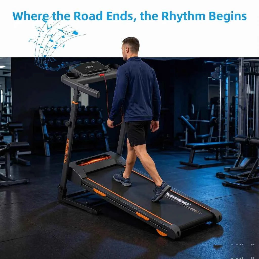 3-Level Adjustable Height Folding Treadmill,3.0HP Brushless Motor,Low Noise Below 45dB,15% Auto Incline,Quiet Shock Absorption Indoor Running Machine