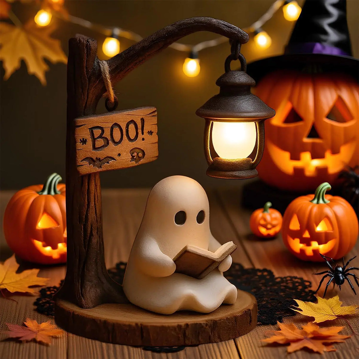 Halloween Witch Ghost 3D  Lantern. Decorative Resin Lantern For  Spooky Party Decoration. Halloween Outdoor or Indoor Lantern