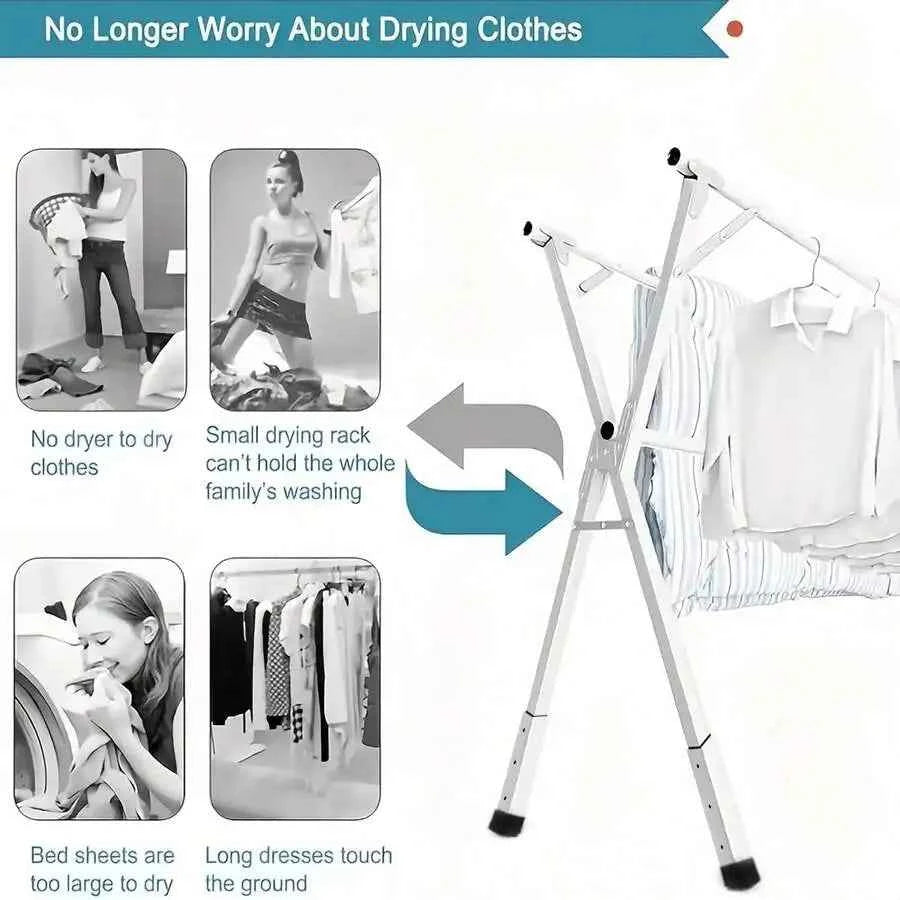 Foldable And Adjustable Laundry Drying Rack. Outdoor Or Indoor,  Heavy Duty
