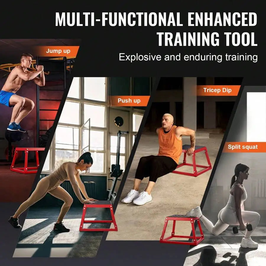 Plyometric Jump Box 12 To 30 Inch. Steel Plyometric Platform And Jumping Agility Box. Anti-Slip Fitness Exercise Step Up