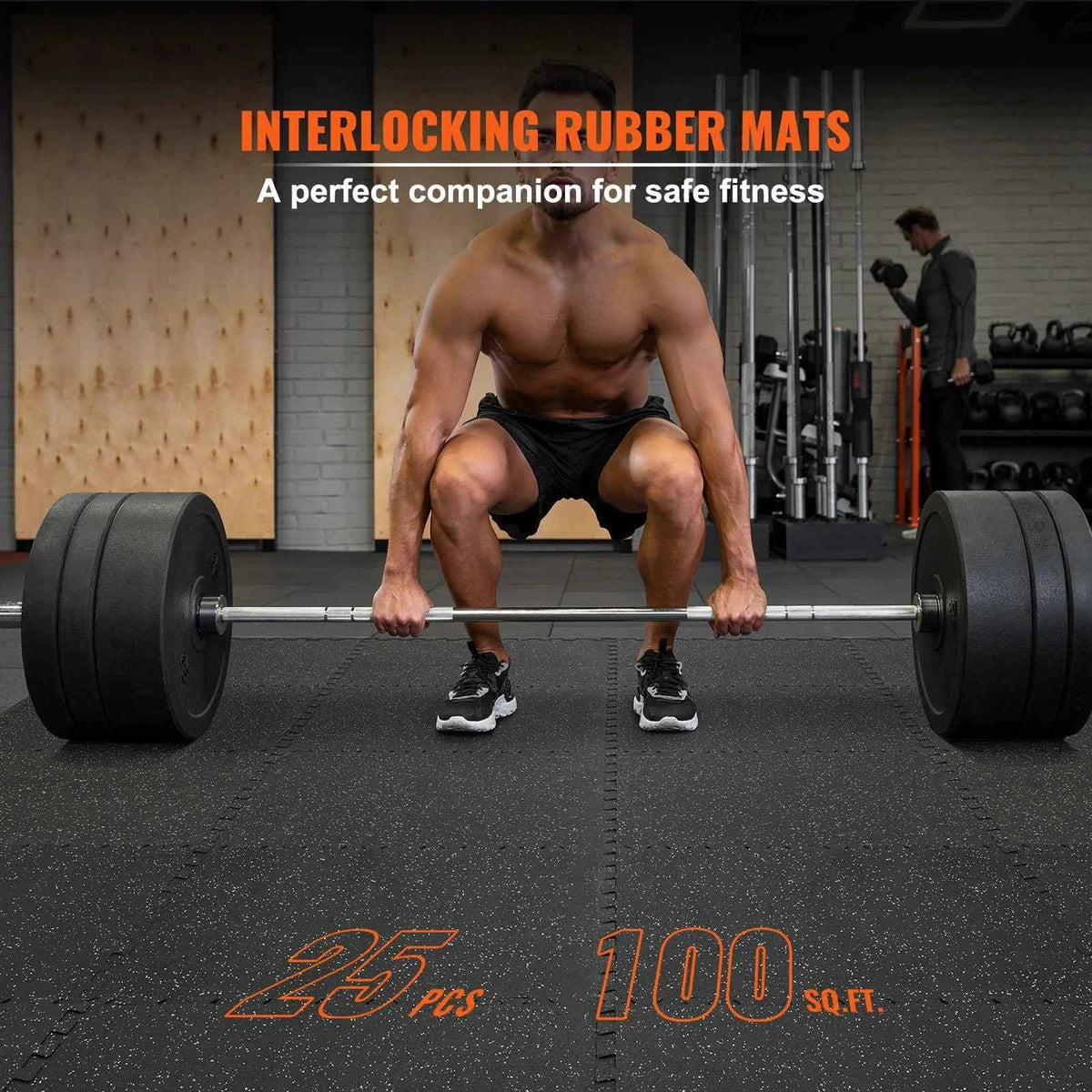 SucceBuy 25/12/6 PCS 1/2 in Thick Gym Floor Mats. EVA Foam & Rubber Top, Interlocking. Workout Floor Mats. Waterproof Exercise Mats