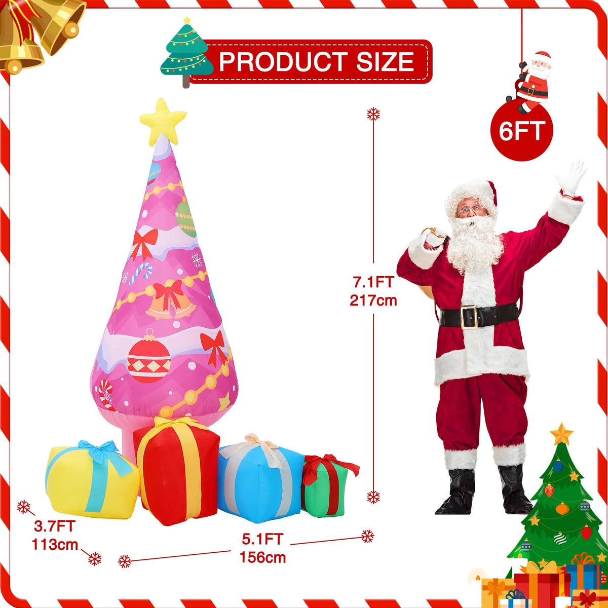 Inflatable  7ft Lighted Waterproof LED Outdoor Yard Decoration for Lawn. Festival Display Equipment