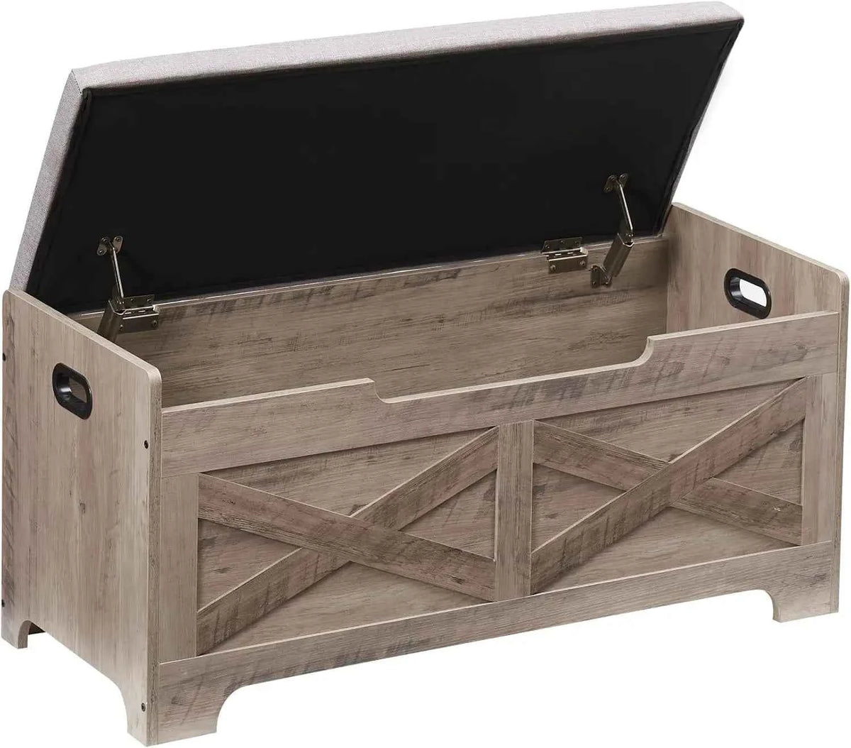 Storage Bench Storage Chest with 2 Safety Hinges Liftable top Shoe Bench Retro Wooden for Entryway, Bedroom, Living Room