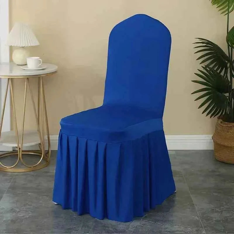 50/100pcs Pleated Skirt Spandex Chair Cover. Hotel Banquet, Party Events, Wedding Decoration. Dining Room Seat Protector Covers