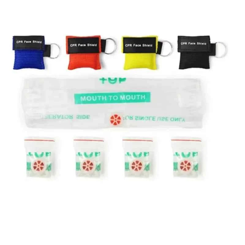 1~10pc Outdoor Rescue Health Care Tools.  Jetting Resuscitator Mask Key chain. First Aid Emergency Face Shield CPR Mask Professional