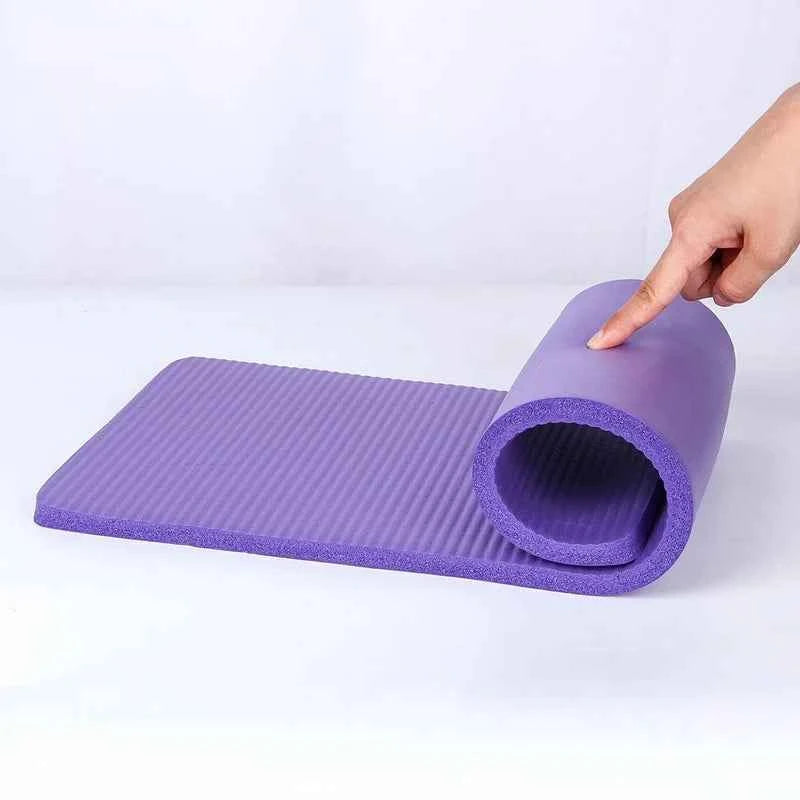Non Slip Extra Thick 15mm Yoga Mat with Carrying Strap Exercise Pad 24" x 10"