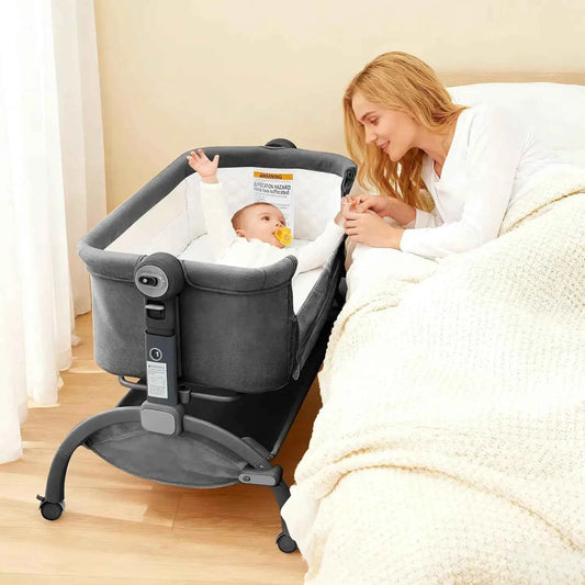 Garvee 2-in-1 Baby Cribs Multifunctional Bedside Swing Cradle. Sleeper Baby Changing Table for Sleepers. Multi-functional Furniture for Kids