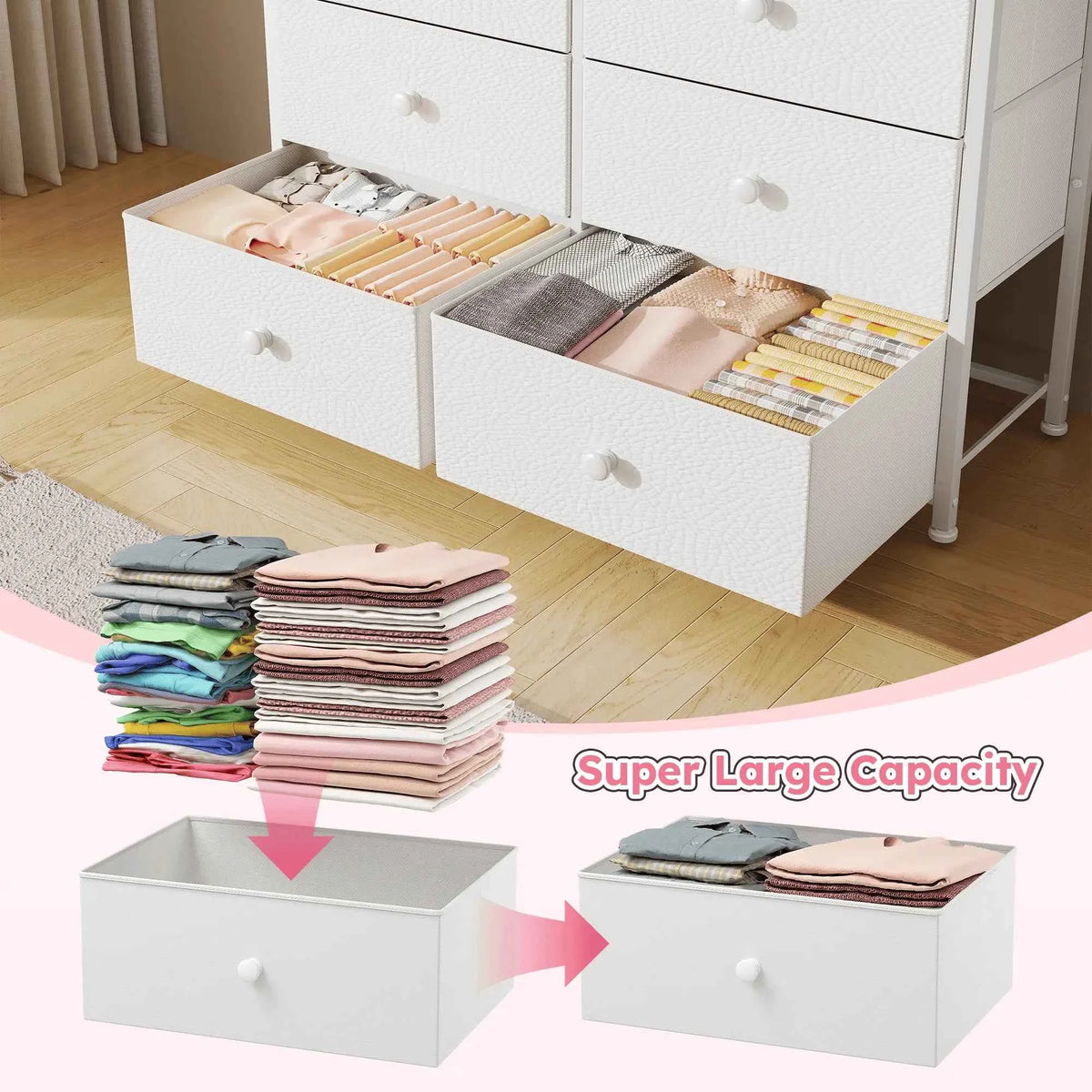 12-Drawer Tall  Dresser – Metal Frame, Wood Top, Anti-Tip – 38.97"W – For Bedroom, Entryway, Living Room, Closet, Dorm