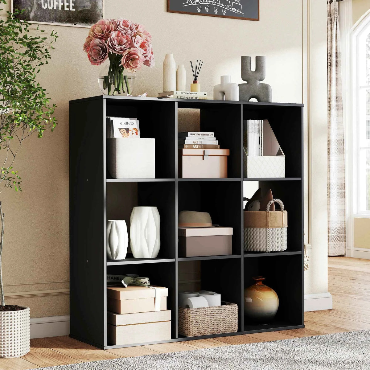 JHK 9 Cube Wooden Storage or Bookcase Organizer.