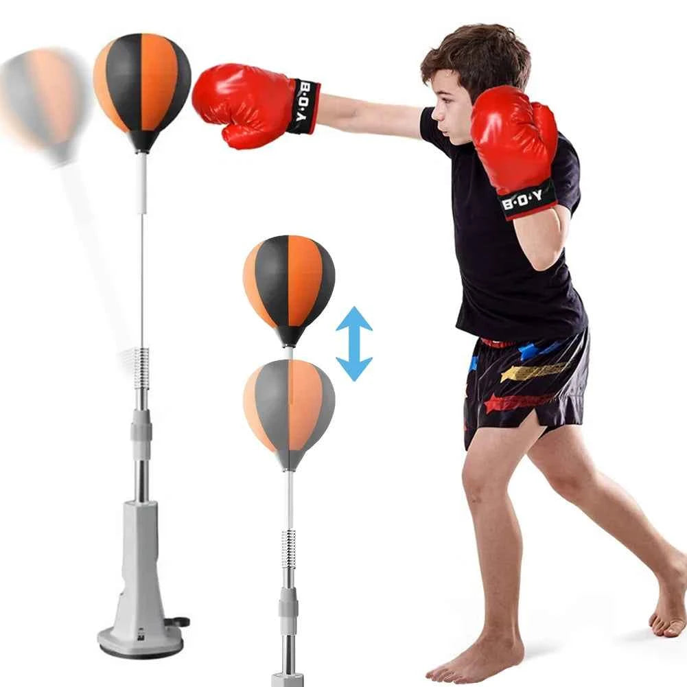 Boxing Bag with Stand. Punching Reflex Ball Set. Height Adjustable Boxing Equipment for Training Boxing  & Fitness