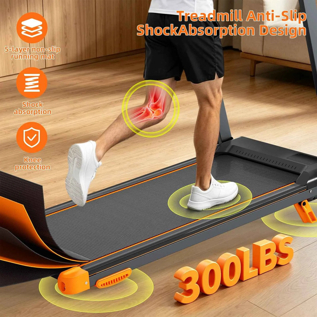 Quiet 3-in-1 Foldable Walking Pad  Treadmill  with 12% Incline for Home, 12 Preprogrammed HIIT Modes, Supports up to 300 LBS,  Built with LED Display, Heart Rate Sensor, Bluetooth Speaker & App Connection