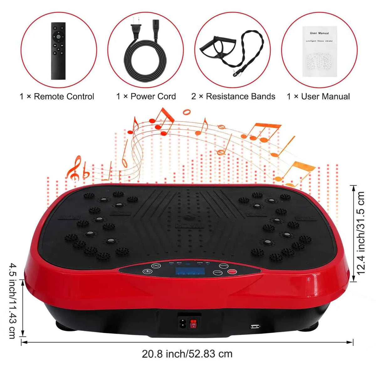 Vibration Plate Exercise Machine. Portable Fat-Burning Machine.  220 lbs limit. Full-Body Workout Shaker. BT Remote Control