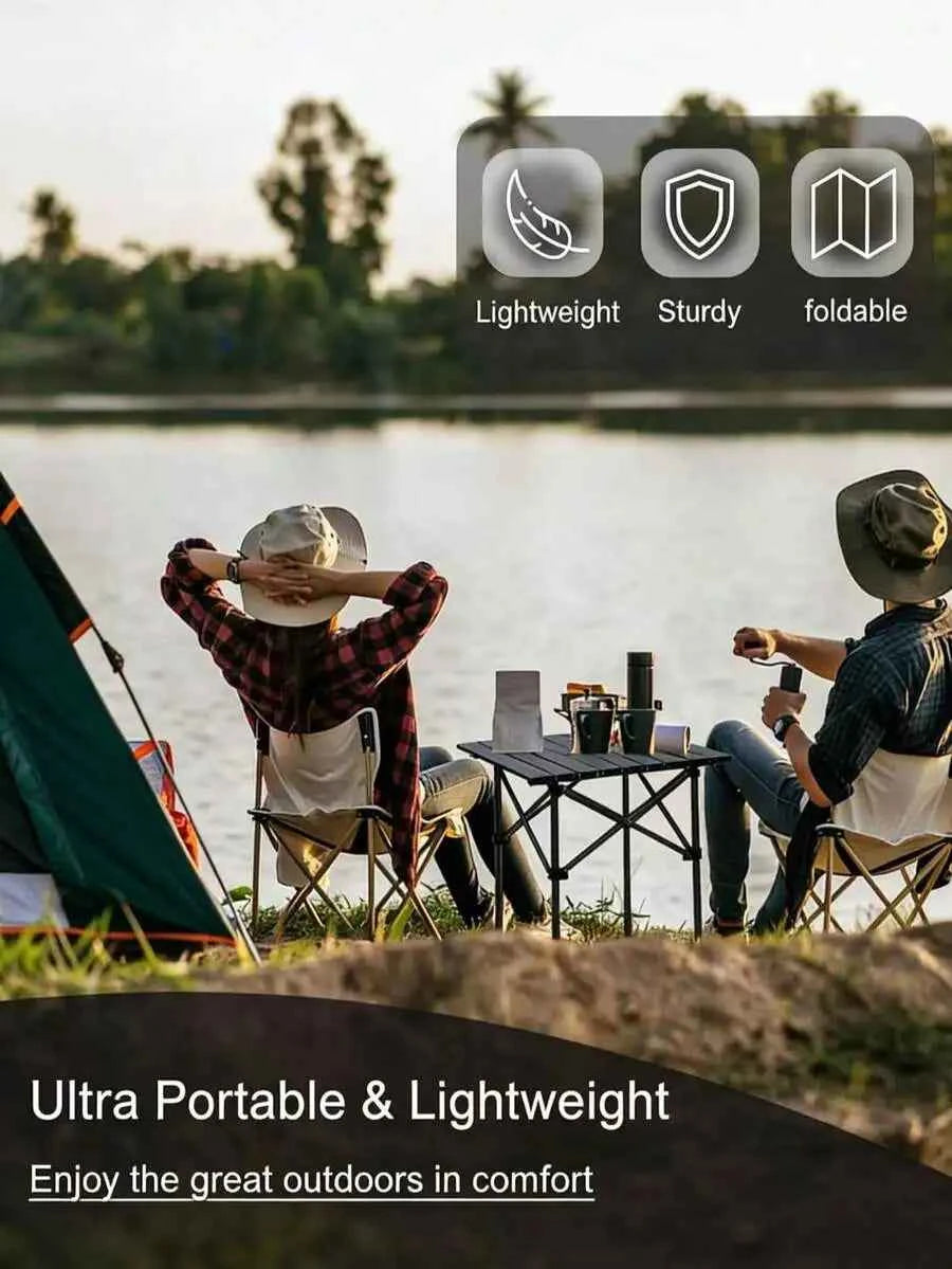 Portable Outdoor Folding Aluminum Alloy Lightweight Table with Storage Bag. Suitable for Camping, Barbecue, Picnic, Travel