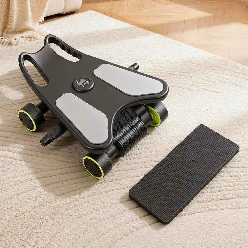 Abdominal Trainer, Smooth Sliding 4-Wheel Abdominal Roller With Elbow Support, Four-Wheel Design. Abdominal Exercise Equipment