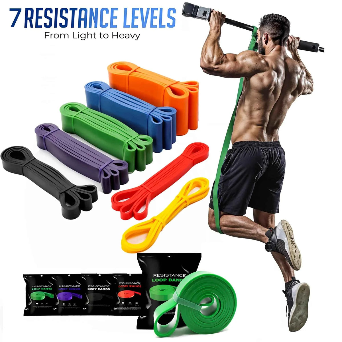 Resistance Bands, Pull Up Assistance Bands, Exercise Bands for Men or Women Home Fitness, Body Stretching, Strength Training