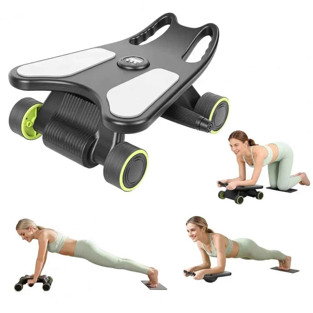 Abdominal Trainer, Smooth Sliding 4-Wheel Abdominal Roller With Elbow Support, Four-Wheel Design. Abdominal Exercise Equipment