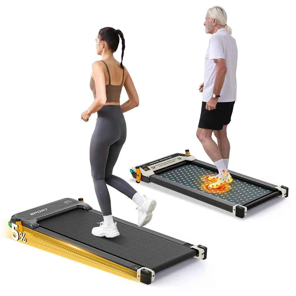 Akluer 520 Dual-Sided Under Desk Treadmill with Shiatsu Foot Massager, Walking Pad with Incline, 2.5HP Quiet Motor, LED Display, Remote Control, 150kg (330 LBS) Capacity, 900*400mm Running Area, Local delivery