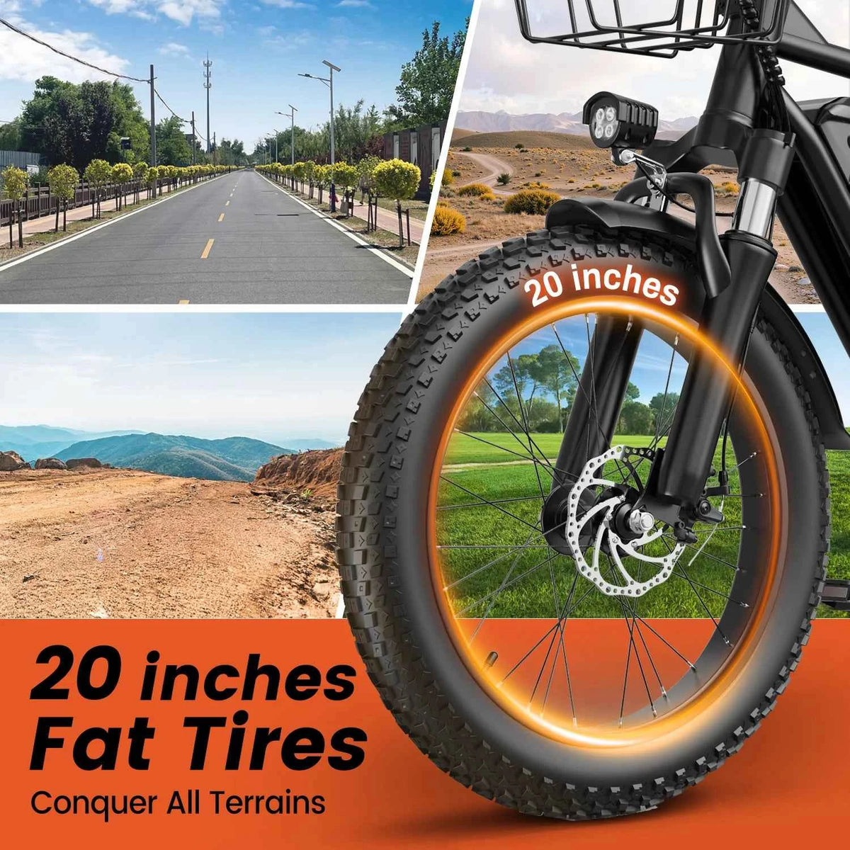 KICKWEY LD20 Electric Bicycle, 1500W, 48V, 20AH, 250W Electric Road Bike. Double Seat for Adults And Kids. 20x3.0 Fat Tire,  E-Bike for Adults