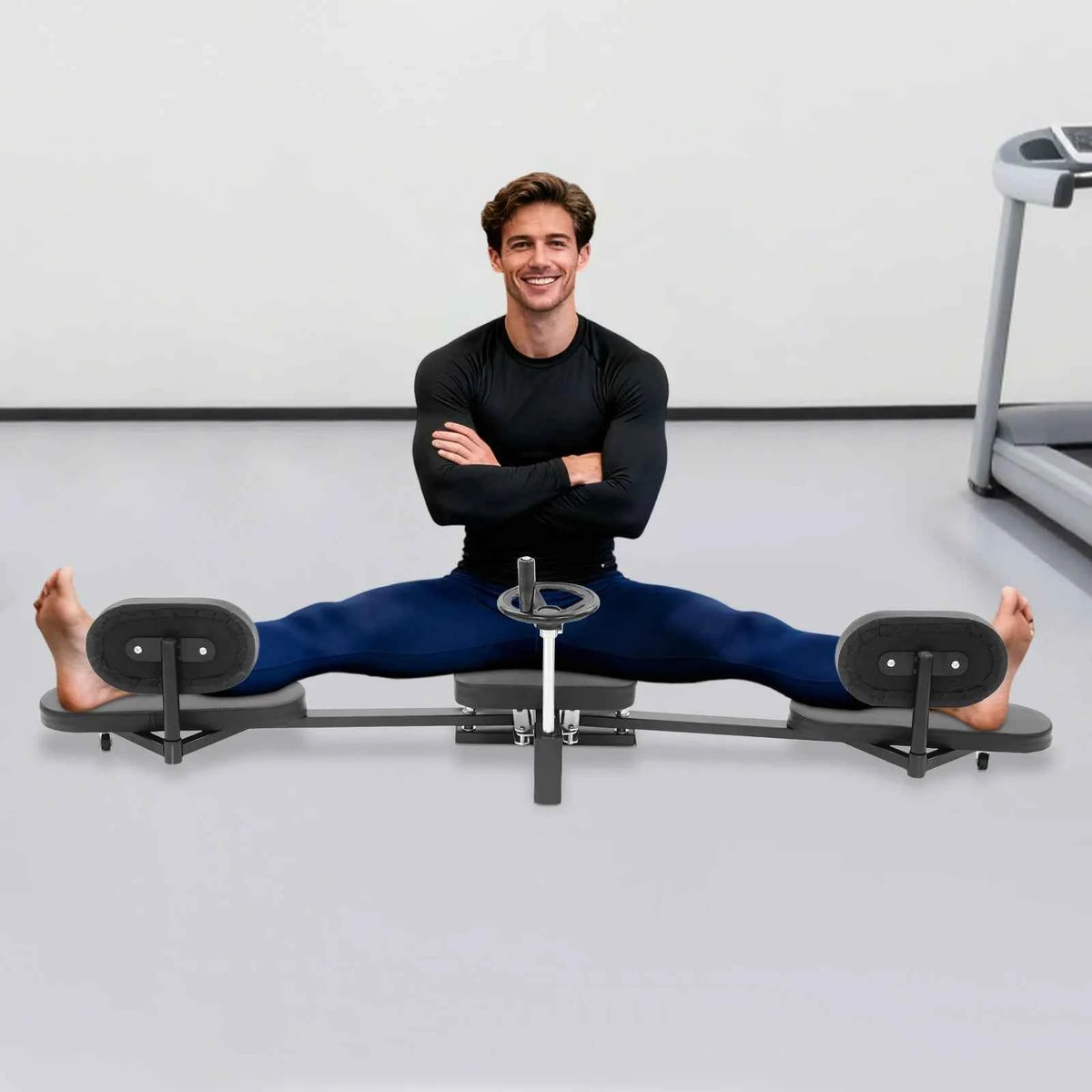 11.8x11.8 Inch Stretching Equipment, Split Stretching Machine with PU Cushion, Horizontal Cross, 220.46 lbs Capacity, for Flexibility,