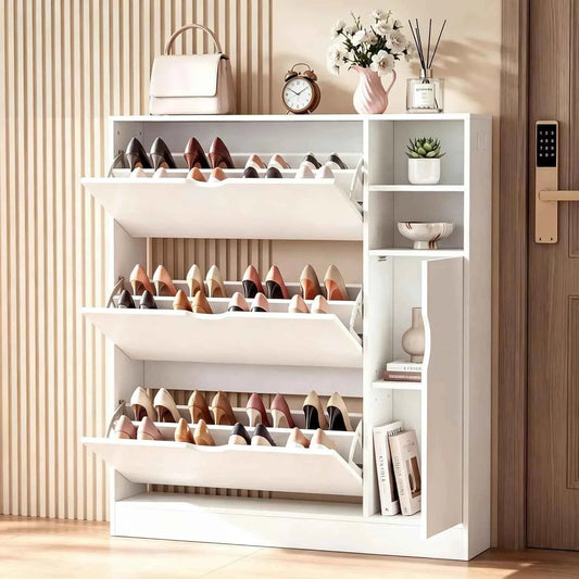 Storage Cabinet with 3 Flip Drawers and Storage Space, Adjustable Shelf, Large Capacity.  Customized