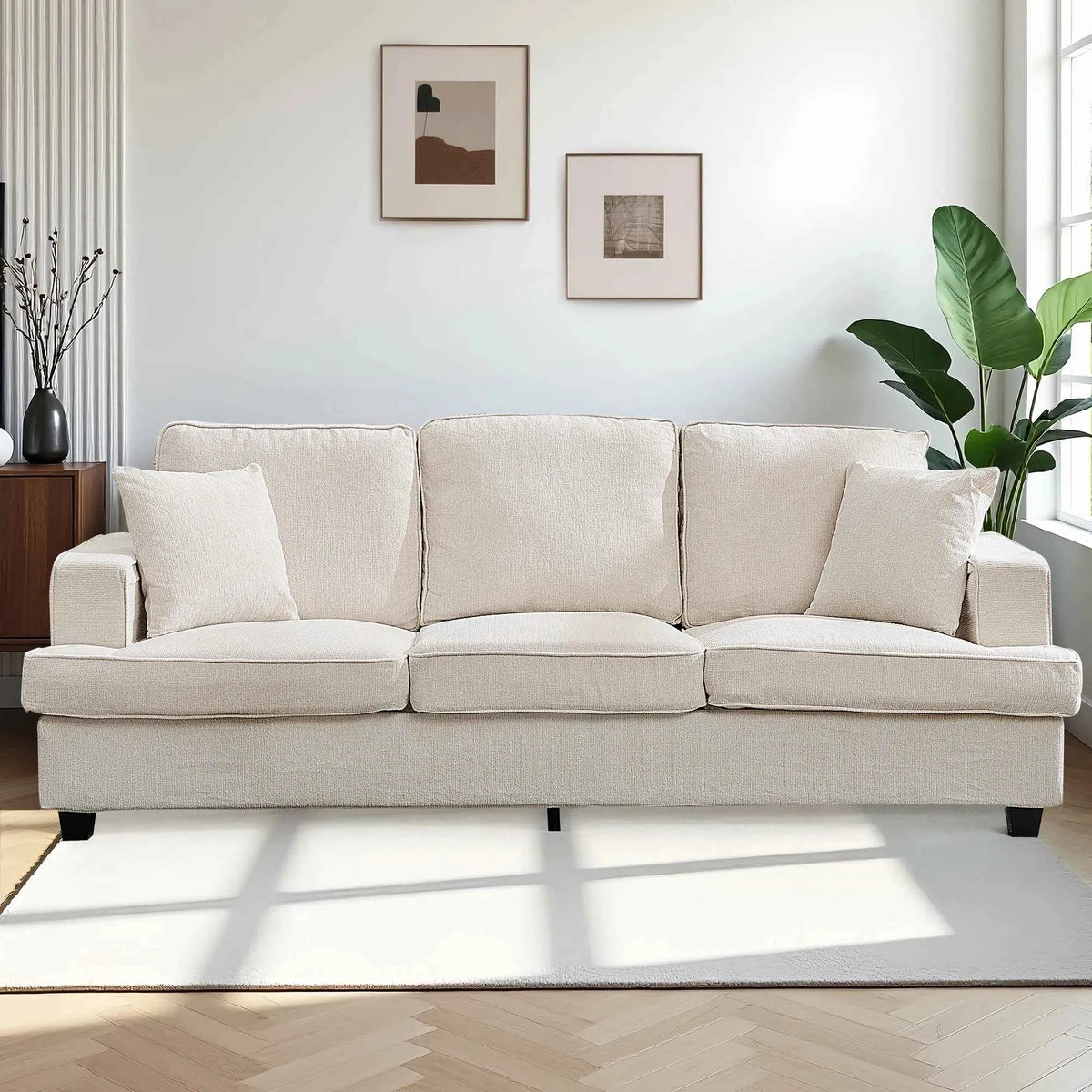 89 inch Cloud Couch Sofa in Chenille with Extra Comfy Soft Seats, Modern 3 Seater Sofas