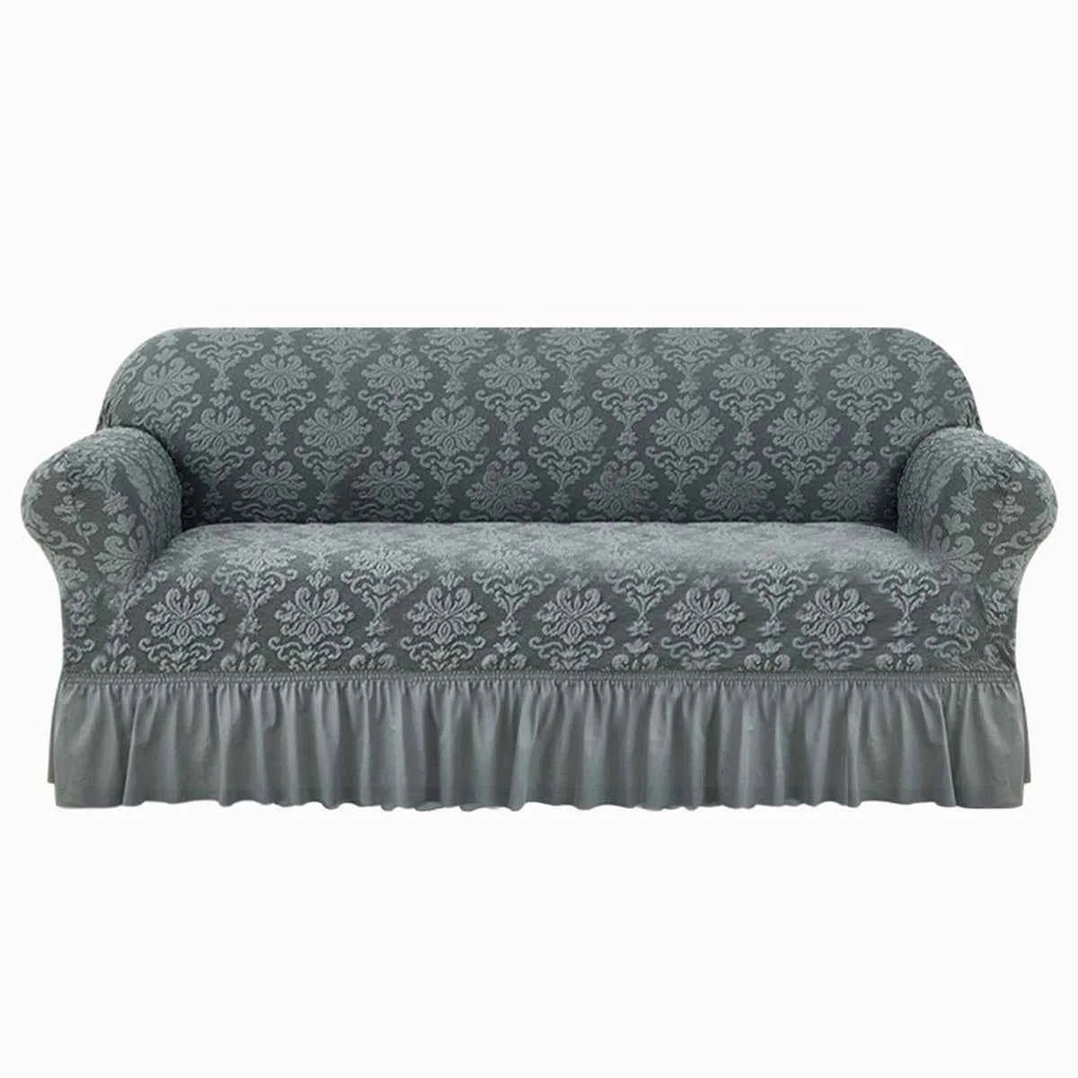 1pc European Jacquard Non-slip Sofa Slipcover with Skirt. Relief Embossed Sofa Covers