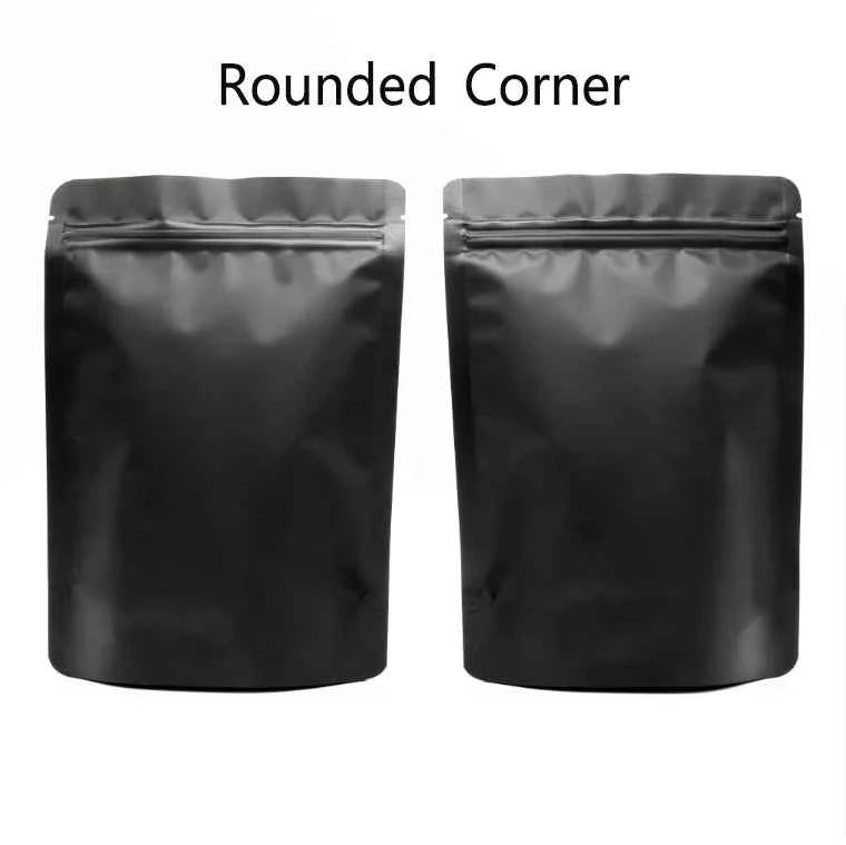 100pcs Premium Matte Black Stand Up Mylar Bags, Aluminum Foil Lined Smell Proof Ziplock Pouches - Best for Coffee & Food Storage