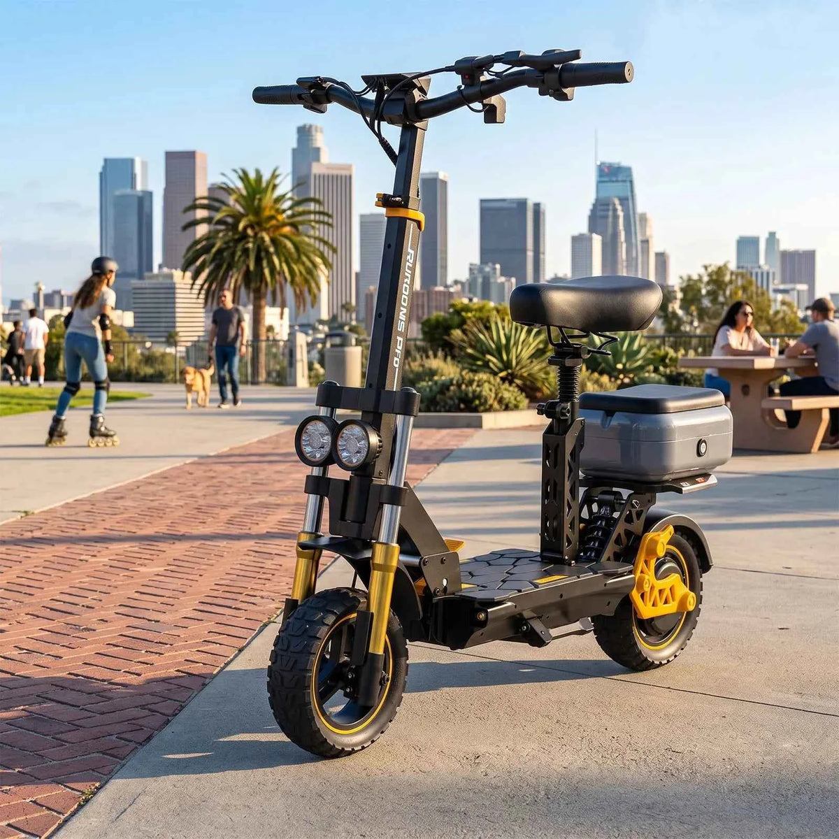 1600W Adult Electric Scooter with Seat, 48V 20.8Ah Battery, Up to 50 Miles Range, 34 MPH, 11" Front Tire, Rear Storage