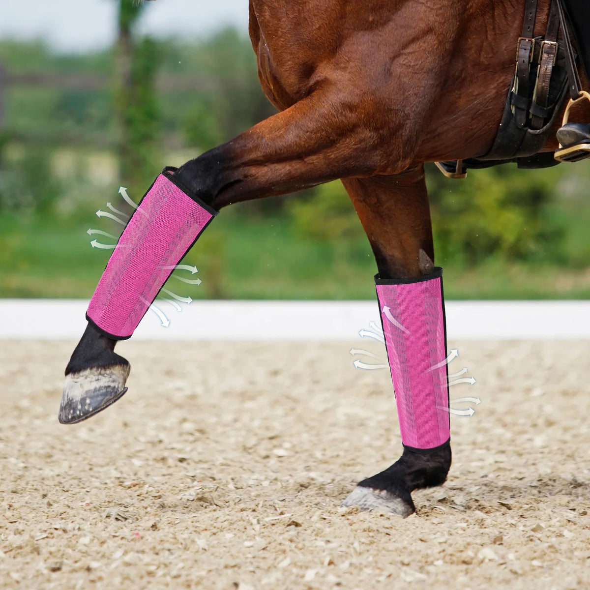 4Pcs Horse Foot Protective Cover. Breathable Mesh Horse Boots. Mesh Fly Boots for Horse for Preventing Flies & Mosquitoes Bite