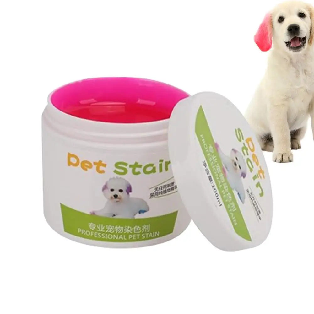 Pet Hair Dye Cream, 100ML, Pet Hair Coloring Cream, Easy To Use. Pet Hair Dye Plant Extract. Bright Color Pet Hair Dye