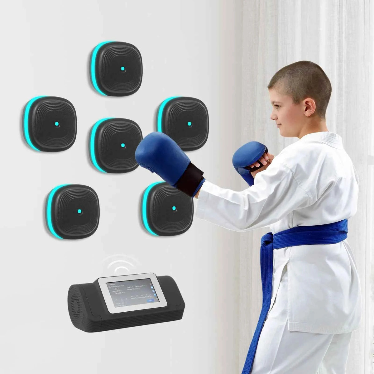 6/8 Music Boxing Machine Split Target Fitness Equipment. Bluetooth Wall Target. Sandbag Agility Reaction. Training for Home