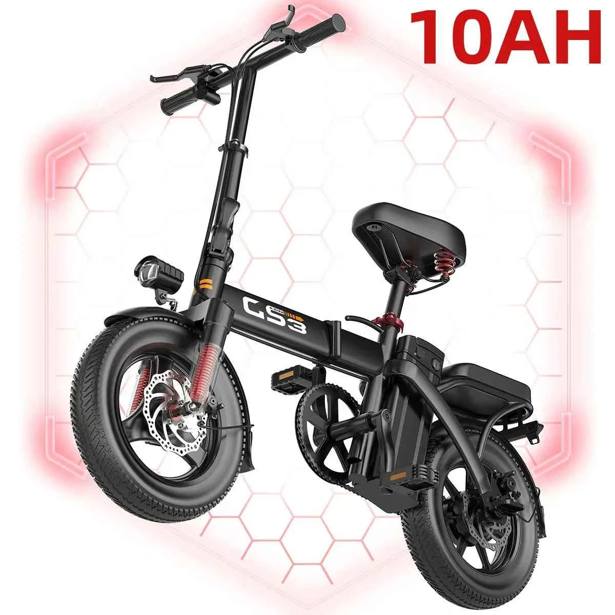 UPlee GS3 14inch Lightweight Folding Electric Bike for Adults. 48V, 15AH, 500W Motor Electric Bicycle, 25KM/H Max Speed. City Style E-bike