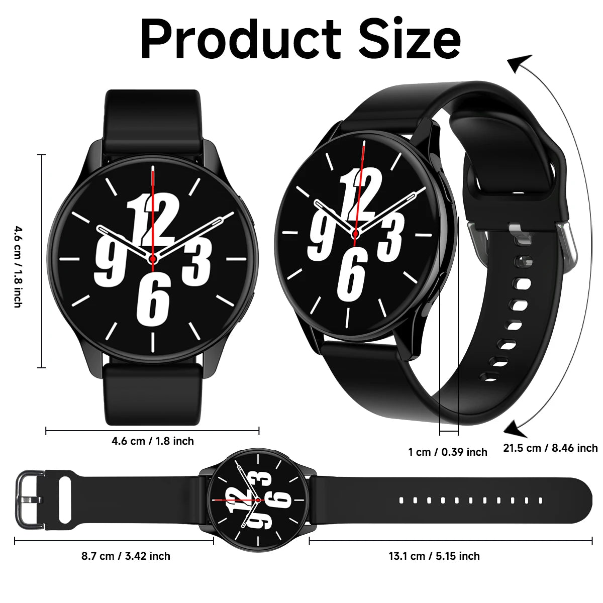 1pc New Full-Touch High-Definition Men's and Women's Sports Smartwatch. Features Wireless Dialing, Answering Calls, Motion Tracking,  Music Control. Suitable for Android & iPhone, Christmas/New Year/Birthday Watch Gifts