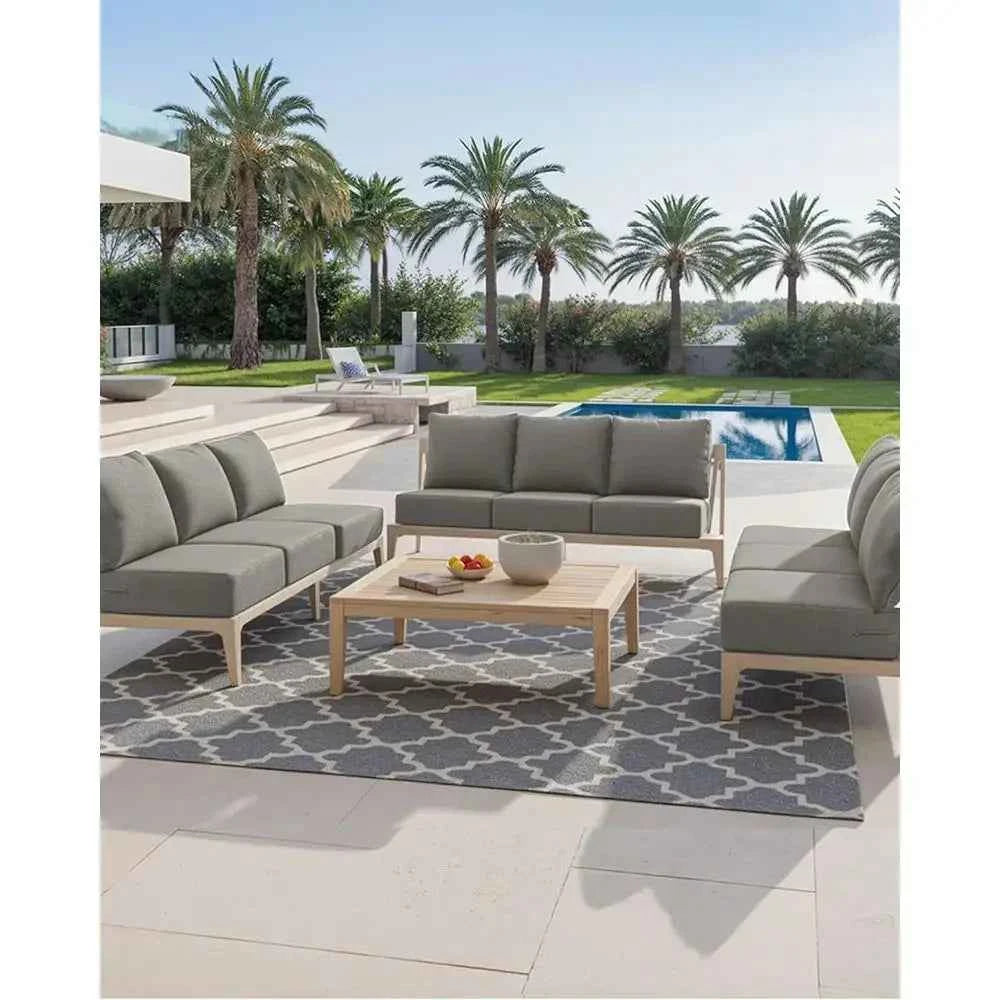 24x24x6 Outdoor Cushions, 5-Piece Patio Furniture Set, Water-Resistant Pillows, Dining Rocking Swivel Chairs, Loveseat, Couch