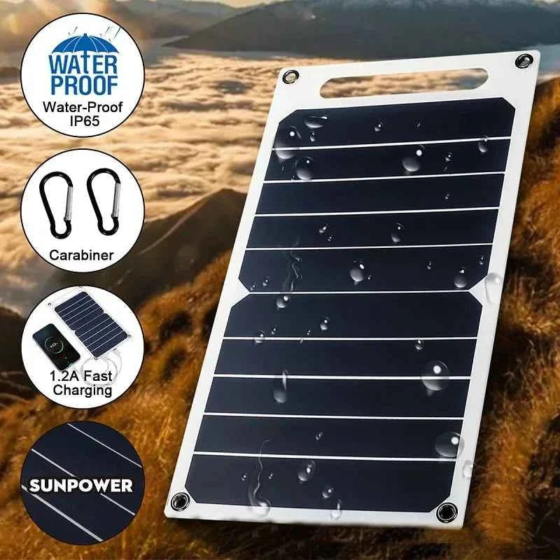 30W Solar Panel With USB. Waterproof. Outdoor  Portable Battery Charging Bank. Charging Panel 6.8V