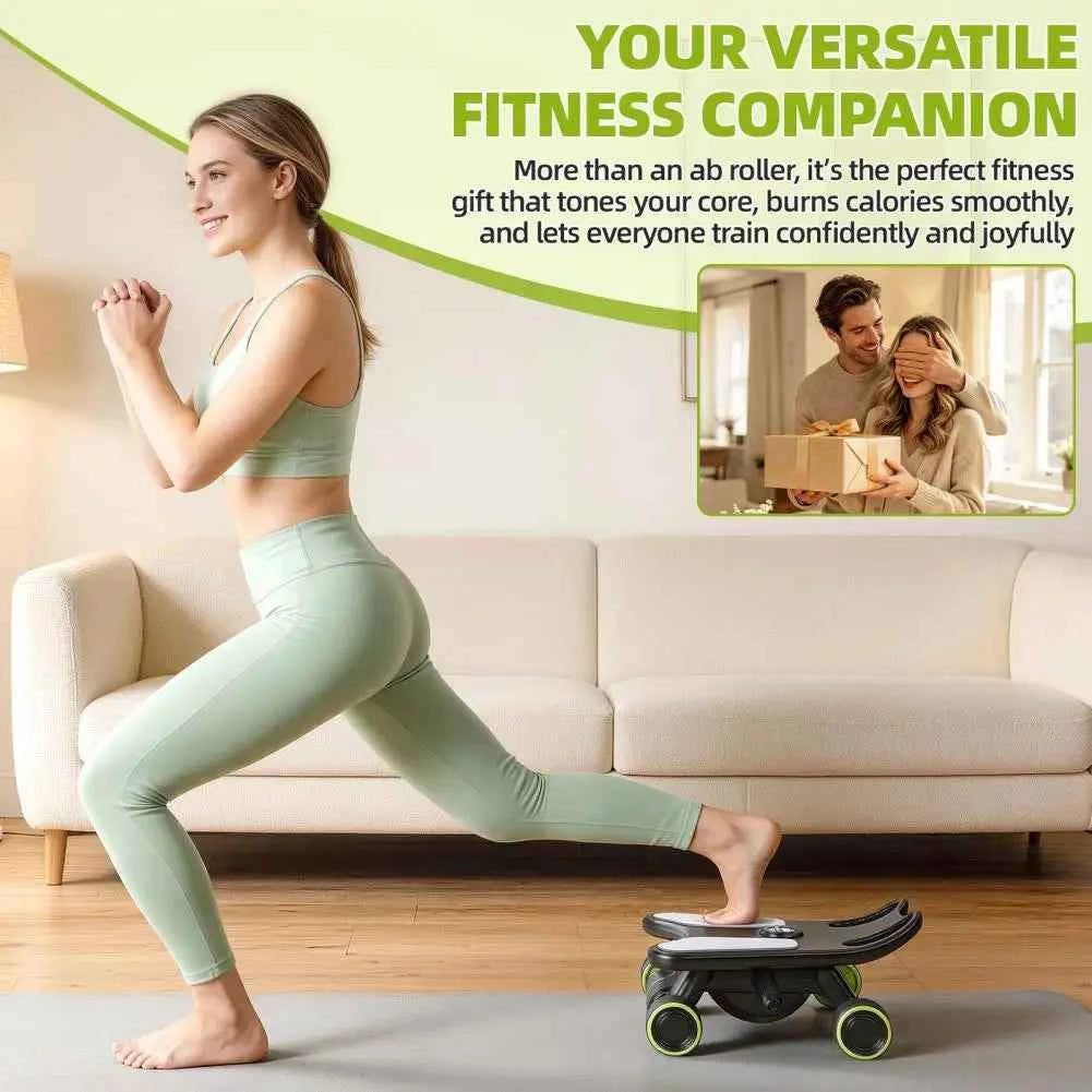 Abdominal Trainer, Smooth Sliding 4-Wheel Abdominal Roller With Elbow Support, Four-Wheel Design. Abdominal Exercise Equipment