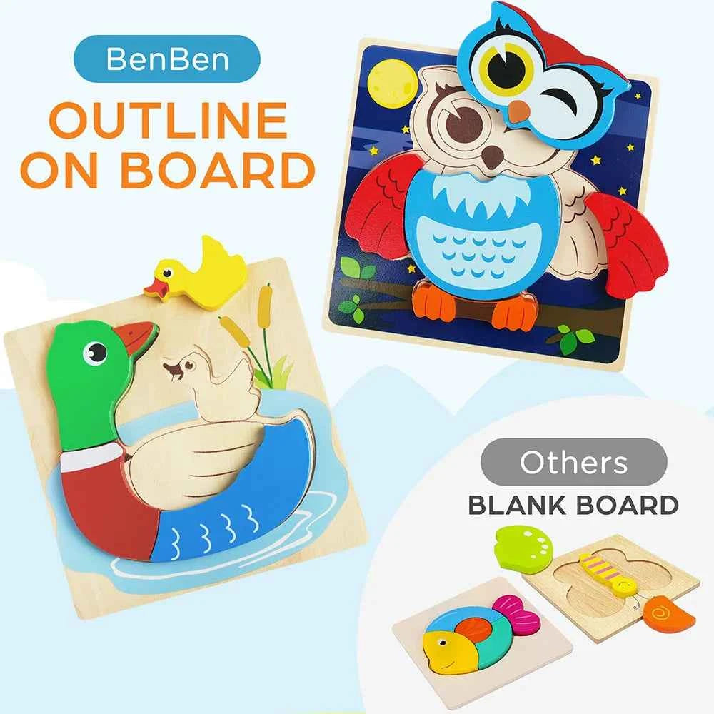 8 Pack Animal Wooden Puzzles Toys For Toddlers, Educational. Great for  Christmas, Birthday, & Thanksgiving Gifts