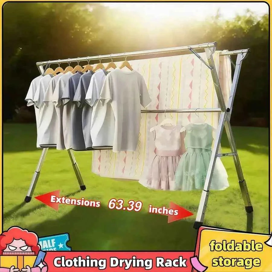Foldable And Adjustable Laundry Drying Rack. Outdoor Or Indoor,  Heavy Duty