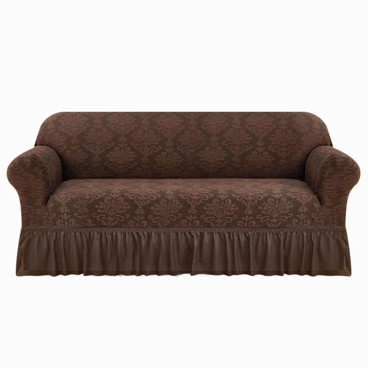 1pc European Jacquard Non-slip Sofa Slipcover with Skirt. Relief Embossed Sofa Covers