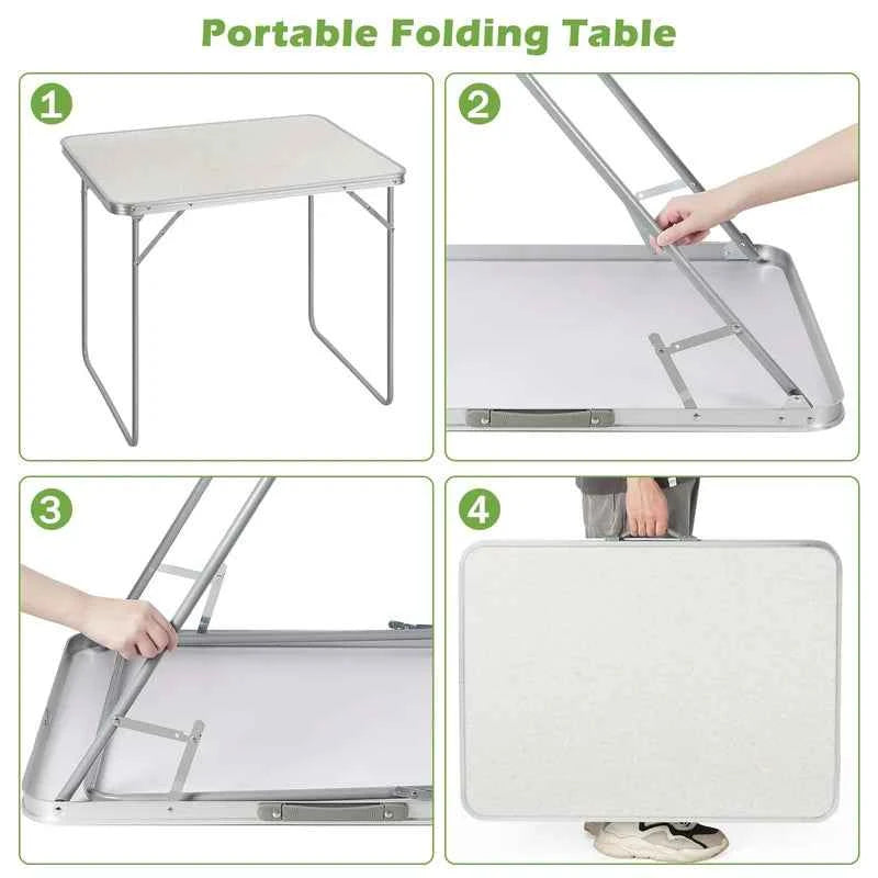 Folding Table, Portable Picnic Camping Table with Handle for Outdoor Indoor Yard