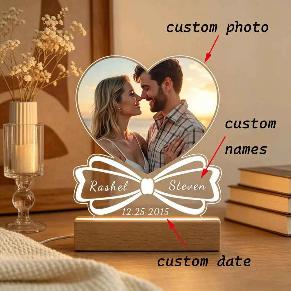 Custom Couple Acrylic Plaque With Picture Frame. Personalized Photo Frame for Anniversary, Wedding, Couple Romantic Keepsake Gift